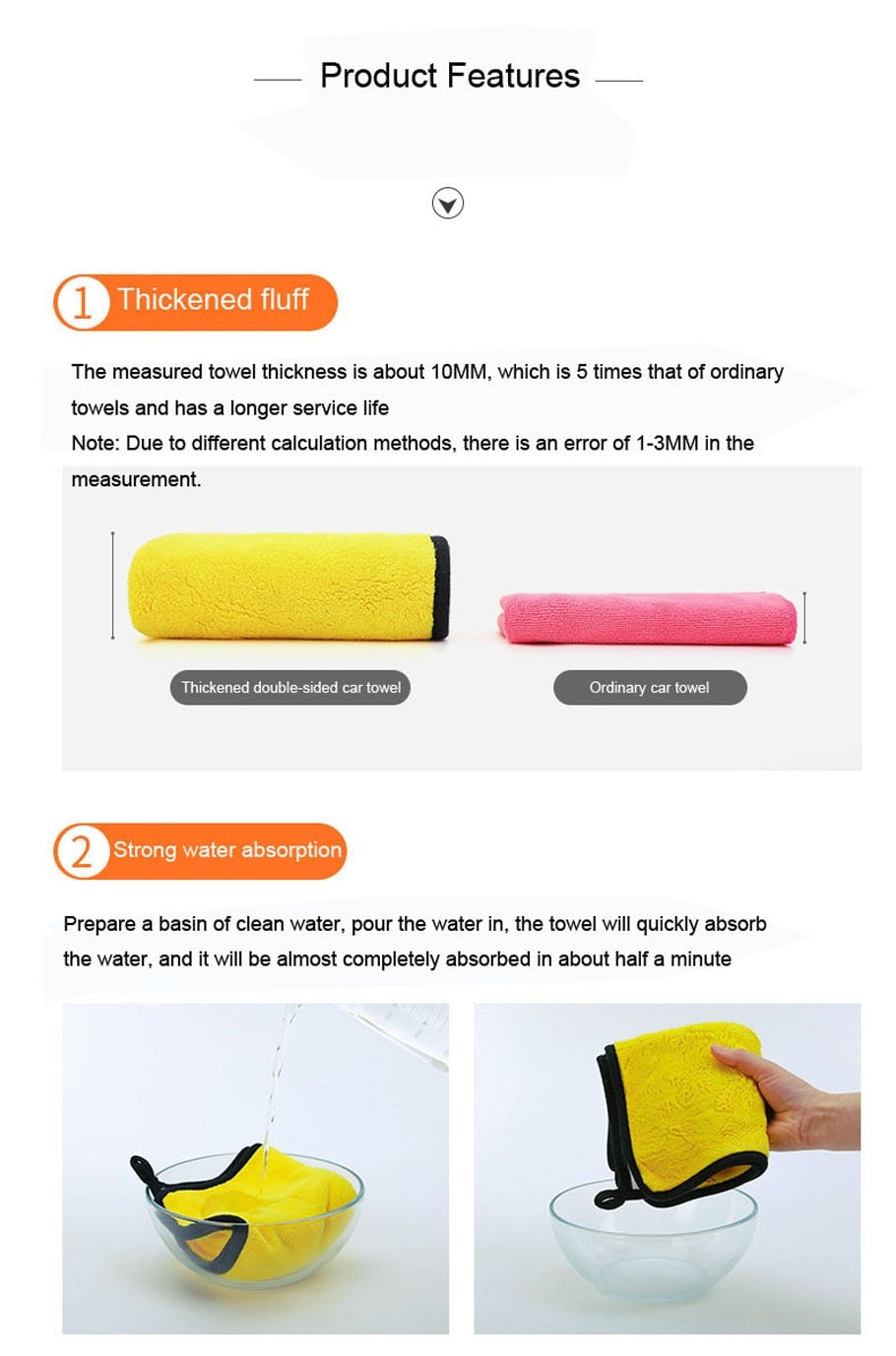 Microfiber Towel 40×40 cm | 800 GSM Double-Sided Car Cleaning & Detailing Cloth