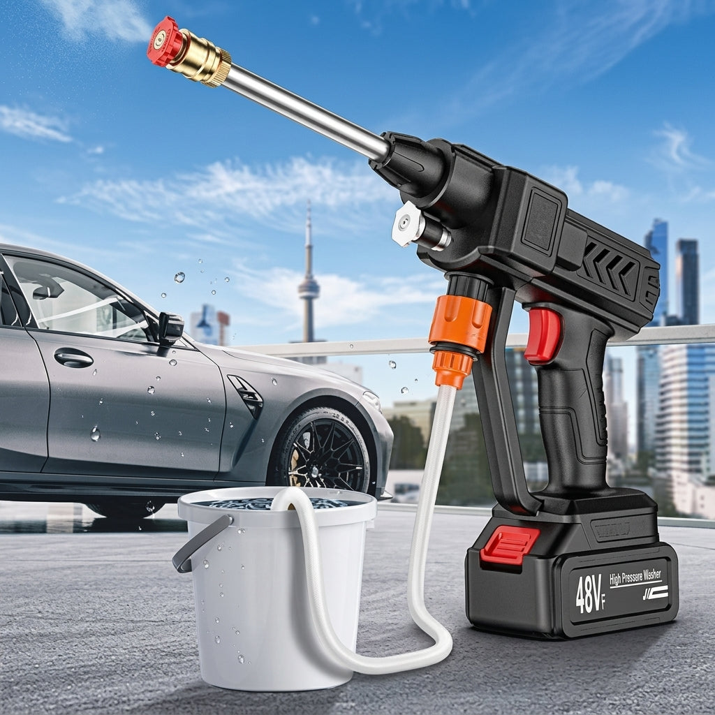 Automatic Cordless High-Pressure Cleaning Car Wash Spray Gun Anytime, Anywhere